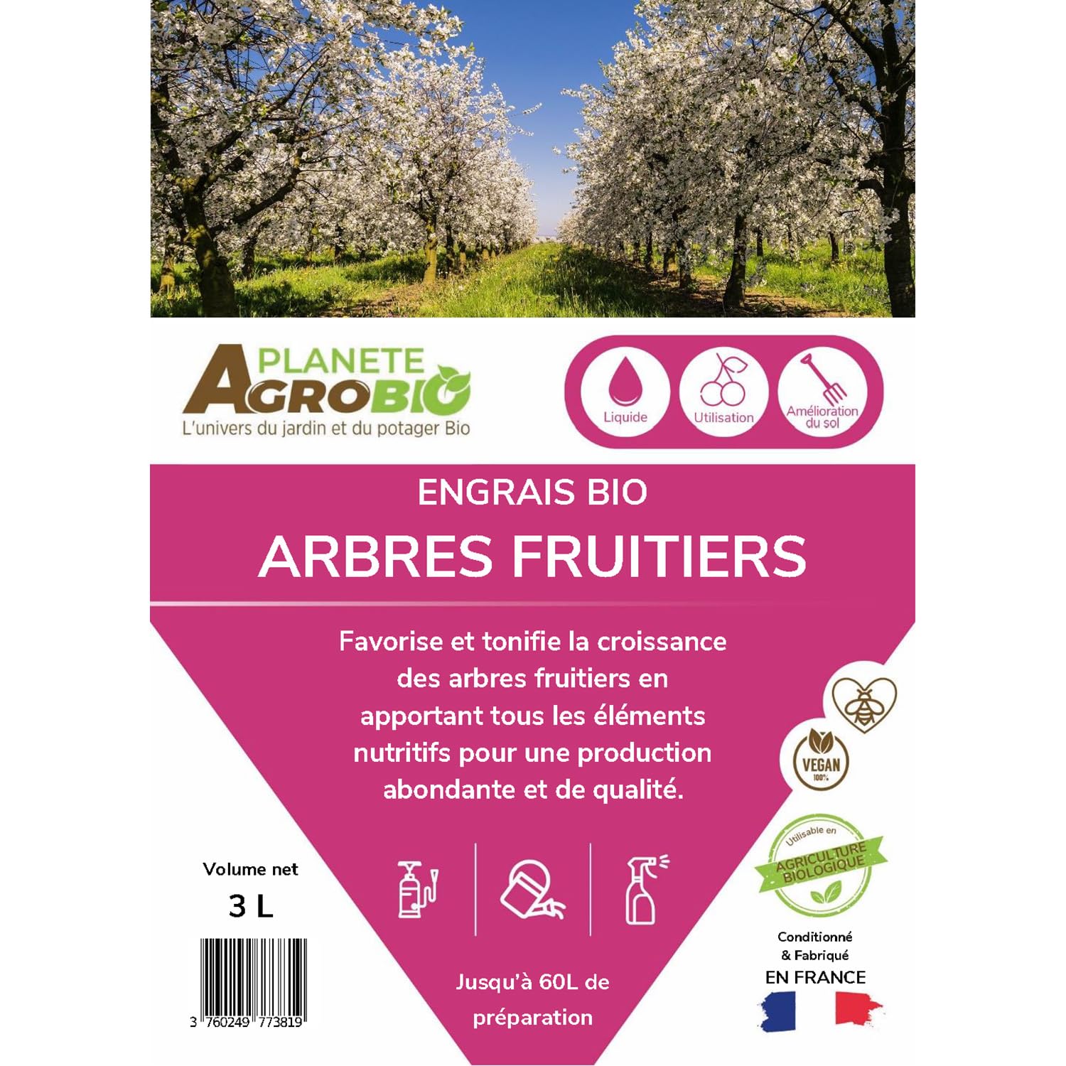 Engrais bio arbres fruitiers (3 Litres)