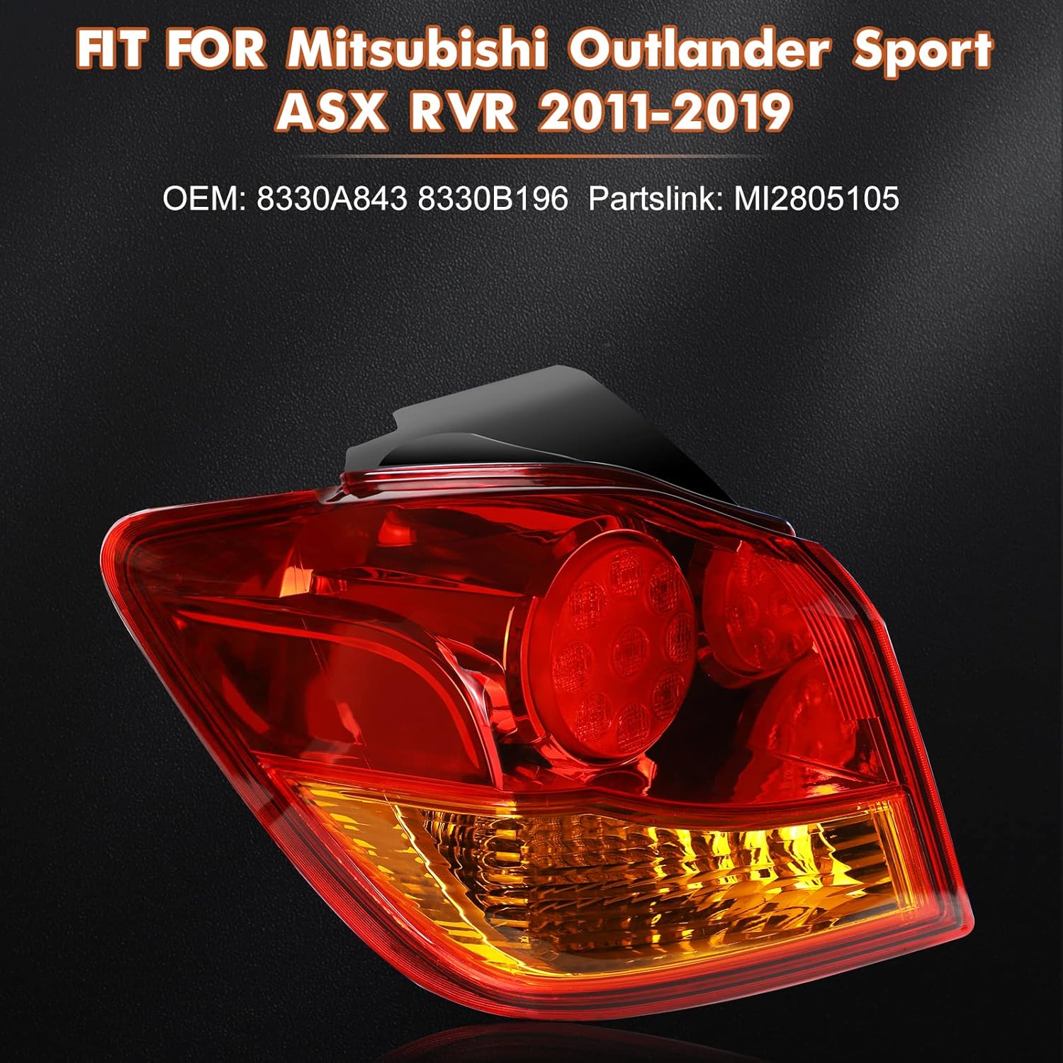 KAKSEY Tail Light Assembly Brake Rear Lamp Compatible with Mitsubishi Outlander Sport 2011-2019 ASX RVR Tail Lamp Replacement (Left Driver Side)