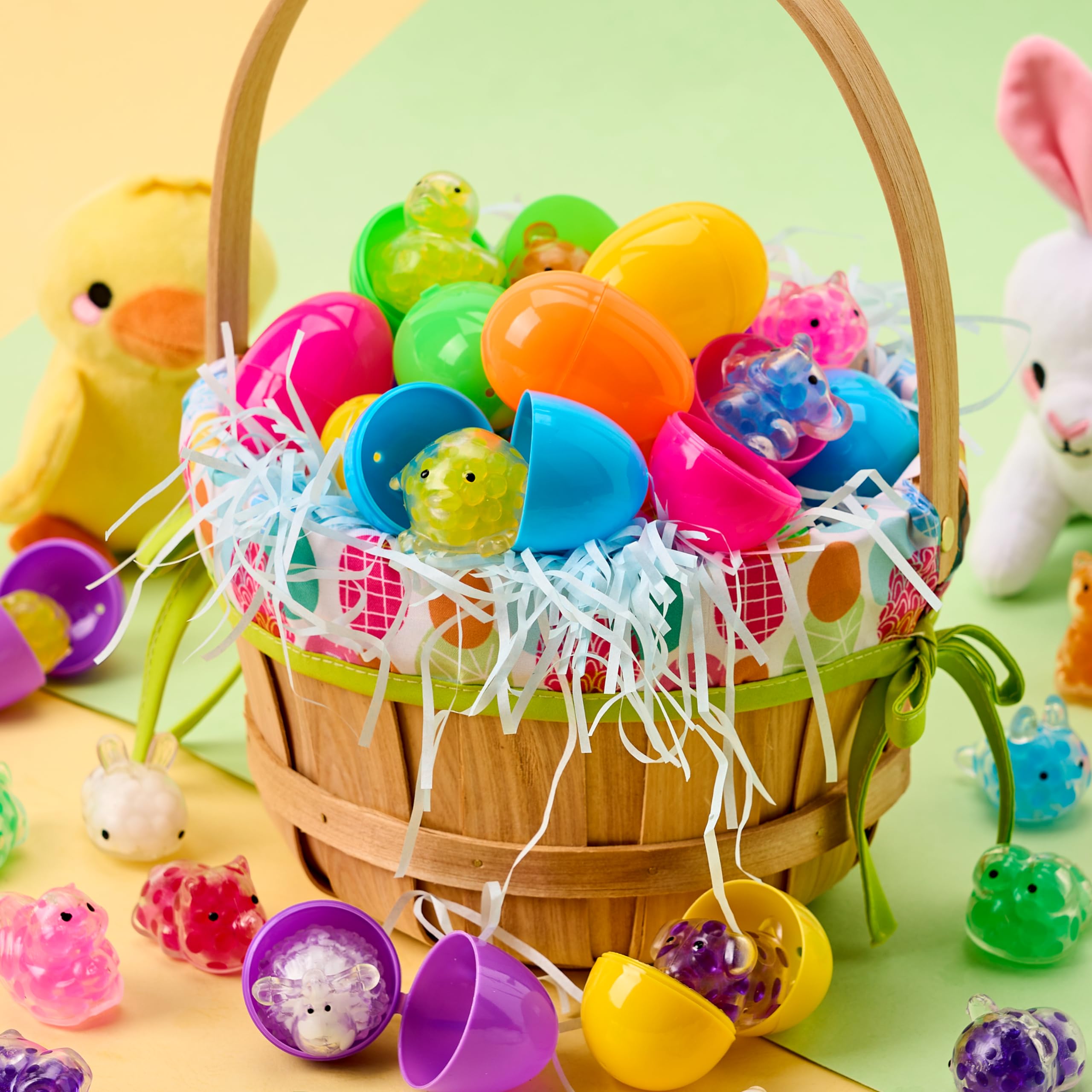 JOYIN Lot de 24 œufs de Pâques pré-remplis avec jouets à écraser mochi pour la chasse aux œufs de Pâques, remplissage de panier, cadeau de fête, soulagement du stress, prix pour la salle de classe