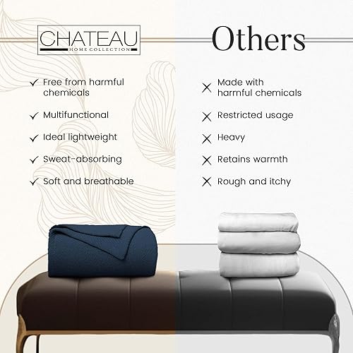 Miniatura 5 de Mantas de tamaño Queen para cama, mantas de cama 100% algodón, tamaño Queen, manta de cama Queen (90 x 90 pulgadas), manta tamaño queen, mantas