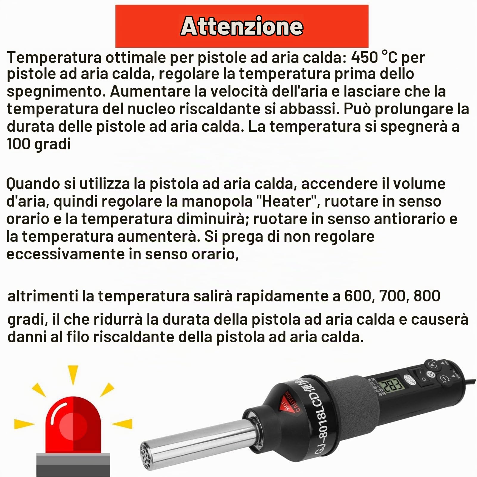 Jadeshay Pistola Termica,220V 450W Pistola ad Aria Calda Regolabile Pistola Ad Aria Calda Elettronica per Stazione di Saldatura IC SMD BGA,con Display LCD
