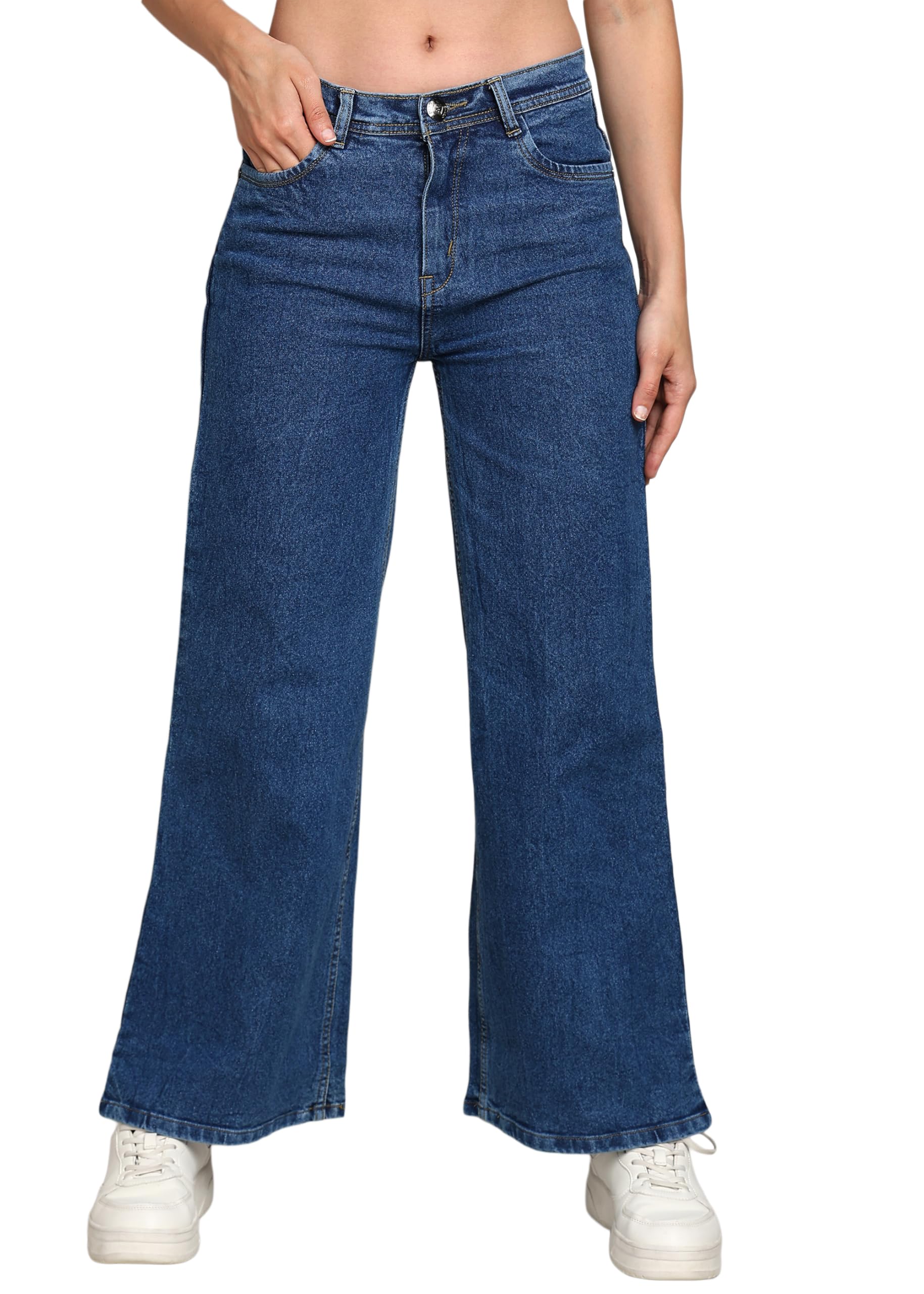 nifty Women's Denim Wide Leg High Rise Jeans-picture-34