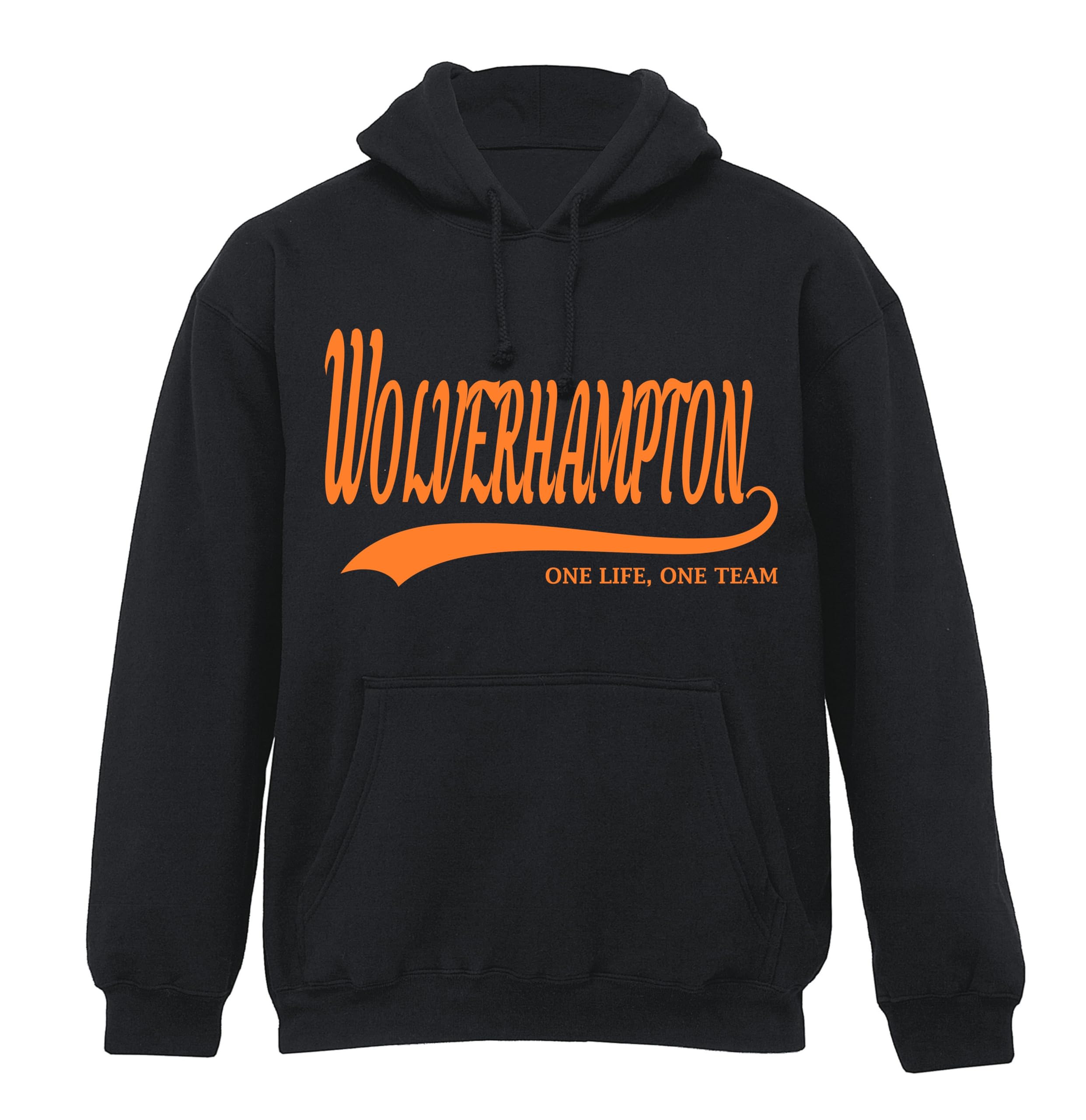 All About The Print Men's Black One Life One Club Wolverhampton Hoodie Jumper Gift Premium Clothing