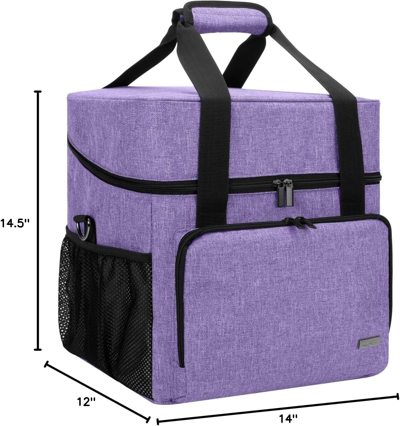 LUXJA Serger Case for Most Standard Overlock Machines, Serger Bag with Accessories Storage Pockets (Patented Design), Purple