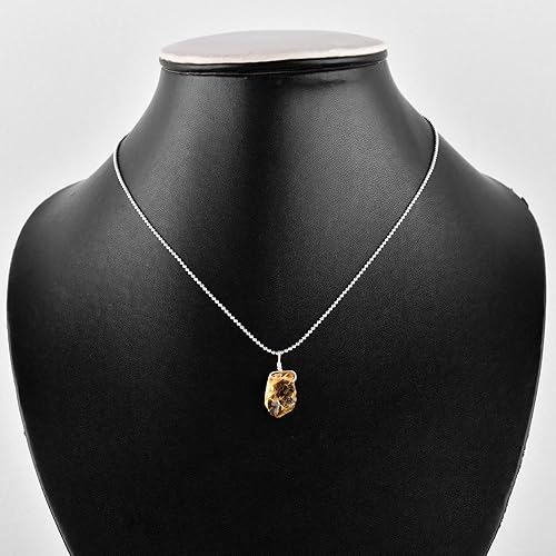 Miniatura 82 de Natural Gemstones Pendant Necklace, Rough Stones, Silver Plated, Chakra Healing Crystals, Handmade, Wedding, Birthday, Minimalist, Jewelry for Women