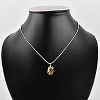 Vista 82 de Natural Raw Herkimer Diamond Quartz Pendant Necklace, Rough Gemstones, Chakra Healing Crystals, Silver Plated, April Birthstone, Handmade, Women