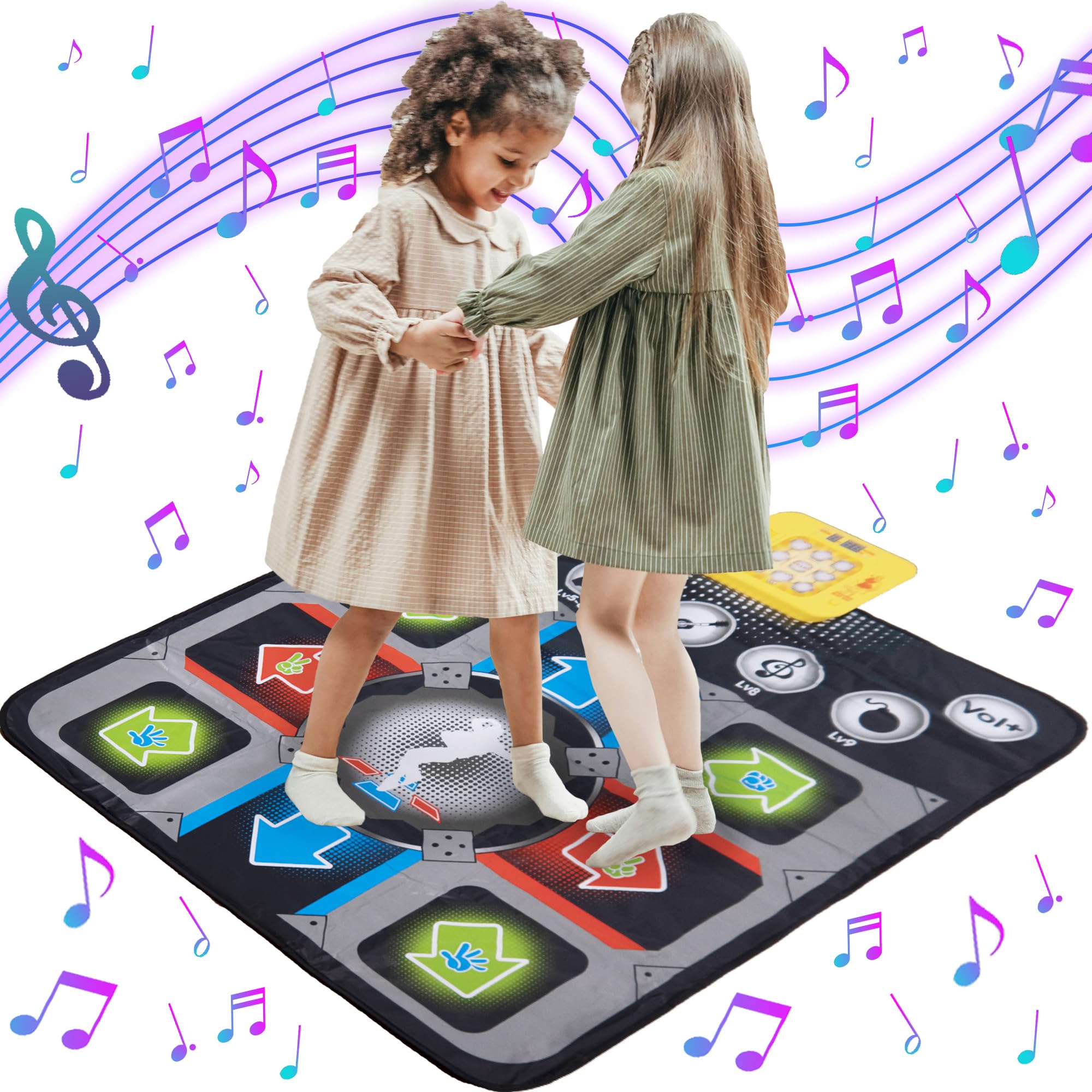 OnlyBP® Alfombra de Baile para Niñas y Niños Bluetooth - Alfombra Musical con 6 Modos de Juego con Luces LED - Regalo Niña para 3 4 5 6 7 8 9 + Años - Juguetes Niños Navidad, Cumpleaños, Comunion