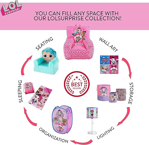 Miniatura 5 de Idea Nuova - LOL Surprise - Cesta desplegable con asas de transporte duraderas, 21 pulgadas de alto x 13.5 pulgadas de ancho x 13.5 pulgadas de