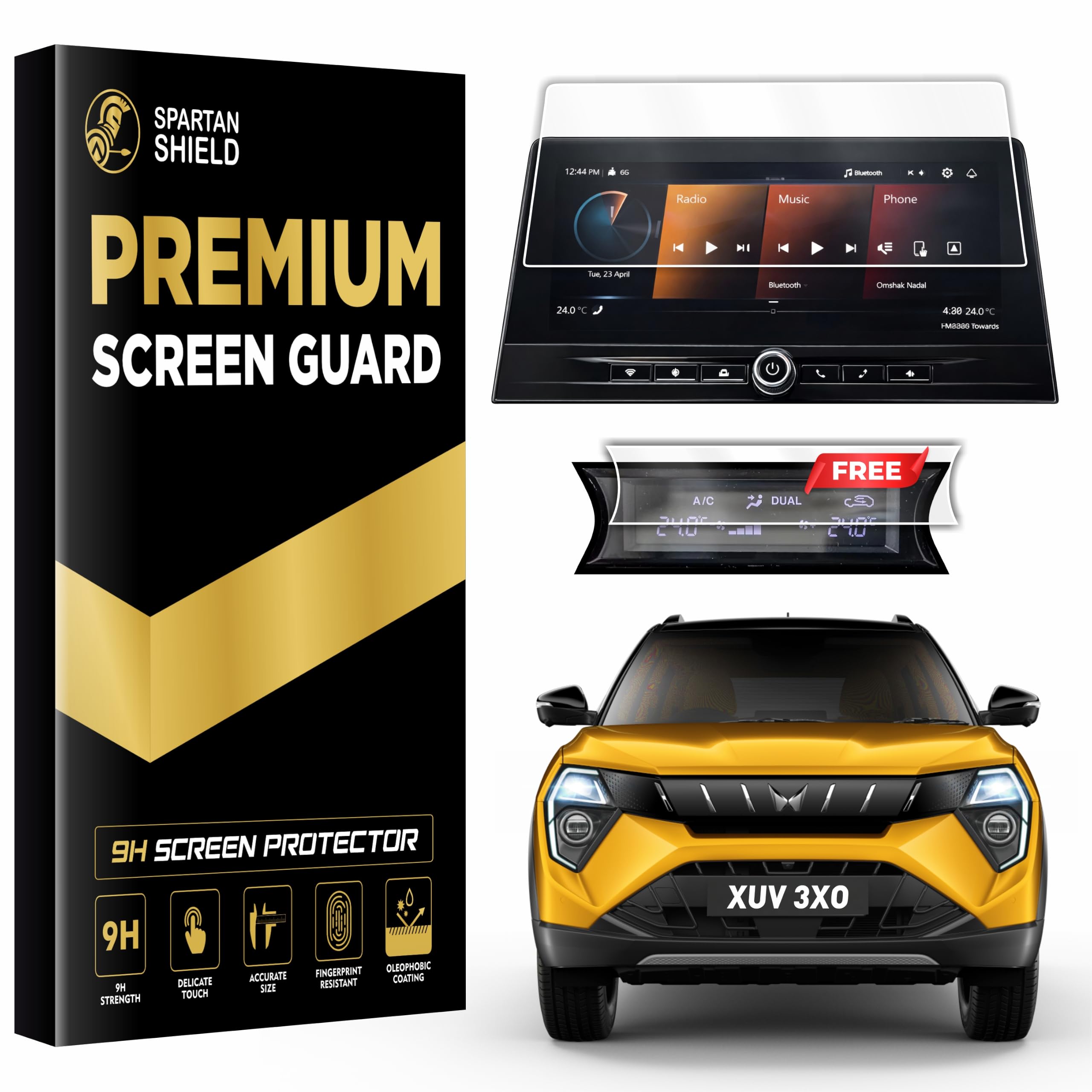 Spartan Shield *MATTE* Screen Protector For MAHINDRA XEV 9S 2026 Electric SUV || 12.3 Inch Full Touchscreen Display Guard || Accurate Fit For Pack One | Two | Three Above || ** ANTI GLARE ** Anti Scratch || Water Repellant || With Complimentary Installation Kit || Bubble Free Application || XEV9E | XEV9S Digital Instrument Cluster Protective Film || XEV9 2025 Car Stereo Accessories [Not Tempered Glass] — Amazon image 11