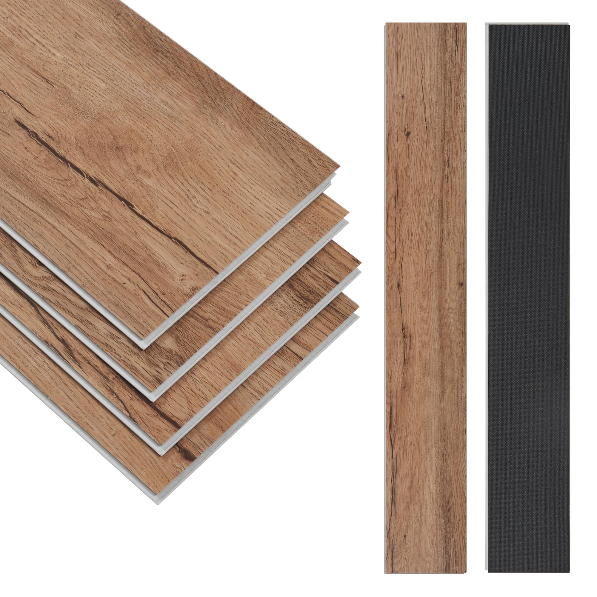 NEU.HOLZ Zestaw 10 płyt winylowych SPC z systemem zatrzaskowym, 2,196 m², 5 mm, odporne na promieniowanie UV, wodoodporne, nadają się do ogrzewania podłogowego, 122 x 18 cm, z efektem nordyckiego dębu
