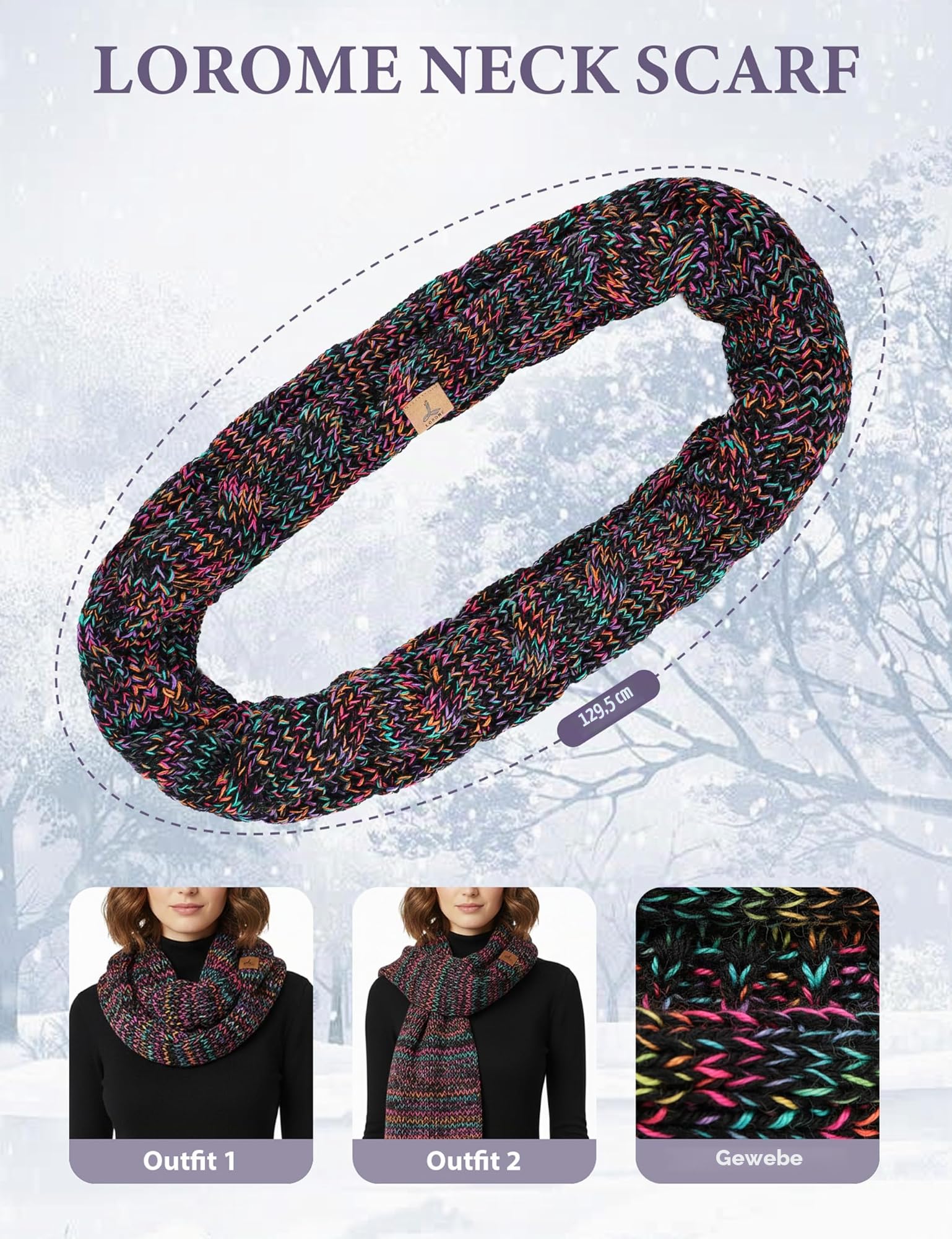 Wintermütze, Schal, Handschuhe und Ohrenwärmer, warme Strickmütze, Touchscreen-Handschuhe, Set, Wintergeschenke, Halstücher für Damen