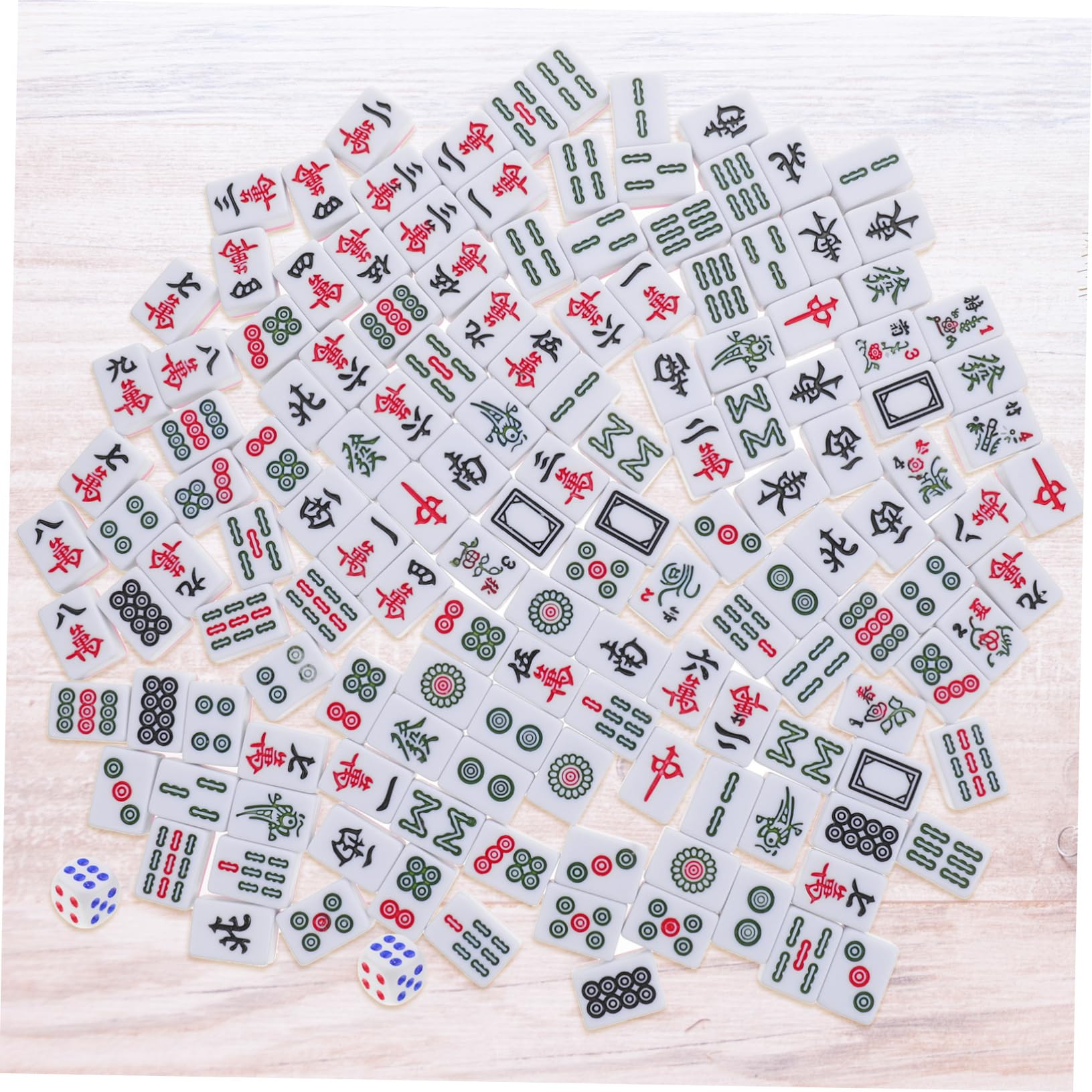 BESTonZON Miniatur Chinesische Mahjong Steine 1 Satz aus Melamin, Rosa