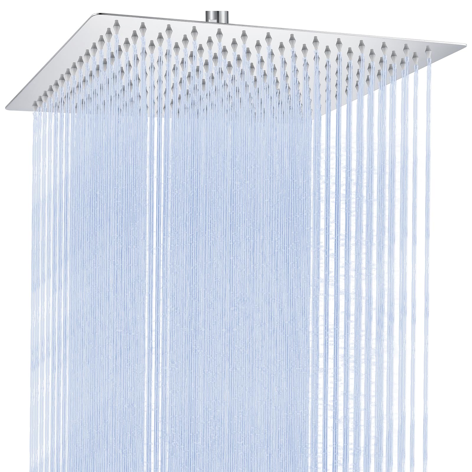 Auralum Soffione Doccia Grande Anticalcare e Alta Pressione - Quadrato 8 Pollici con Ugelli in Silicone Autopulenti - Soffione Doccia Fisso a Pioggia in Acciaio Inox con Girevole a 360° - Cromato