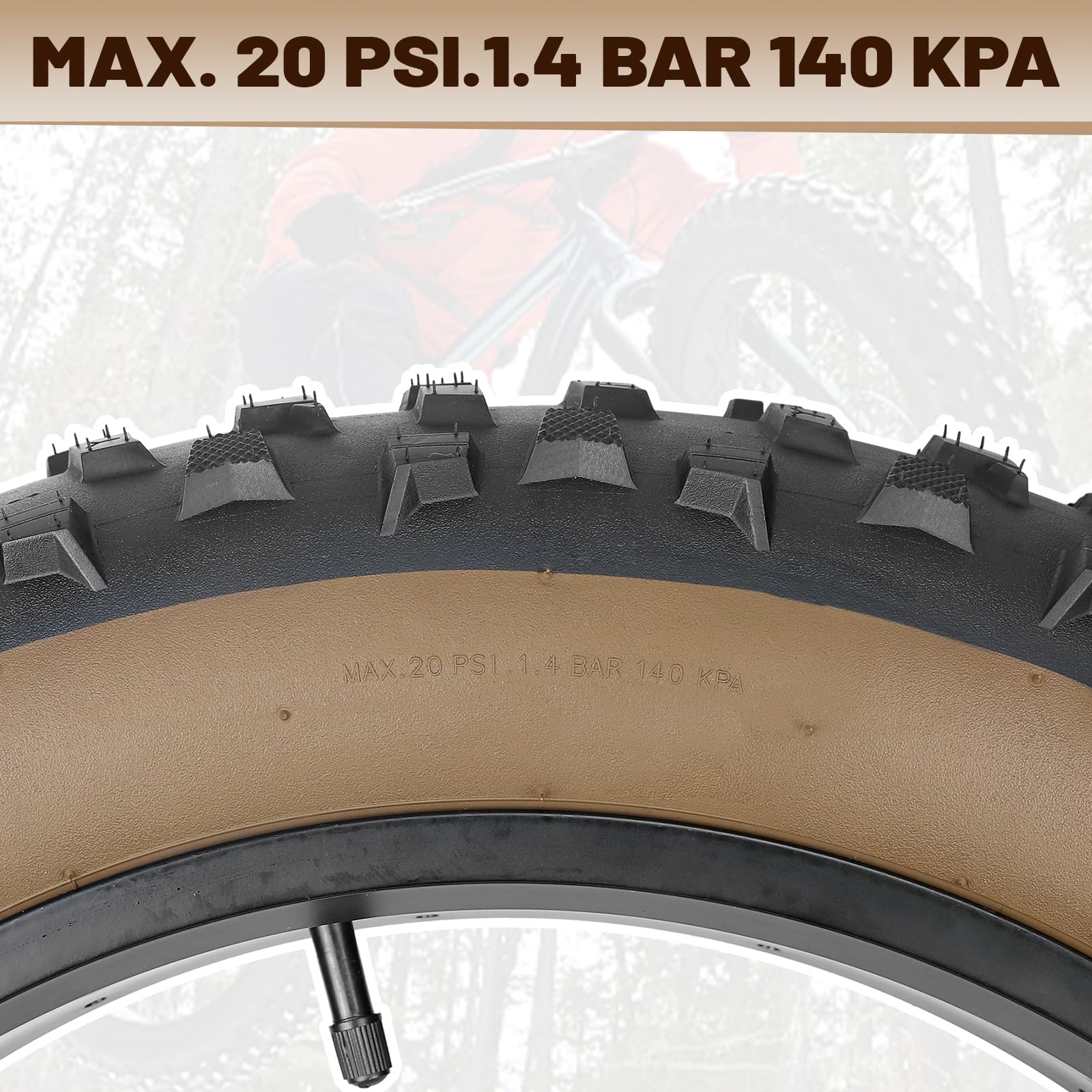MEGHNA 20 x 4,0 pneumatici Fatbike 98 – 406 – Guaina per bicicletta, pneumatici profilati di alta qualità per bici elettrica/grasso da 4 pollici Tires