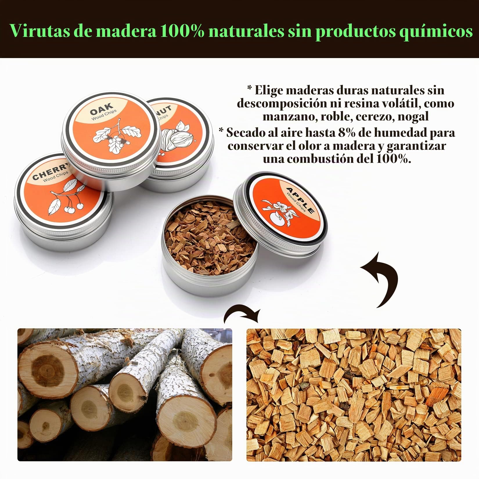 it de cóctel para Fumadores con 4 astillas de Madera, Kit de Bebidas para Fumadores de Whisky a la Antigua, ahumador de Whisky para cócteles, Vino, Bourbon, Regalo para Hombres, Esposo, papá -Nuez
