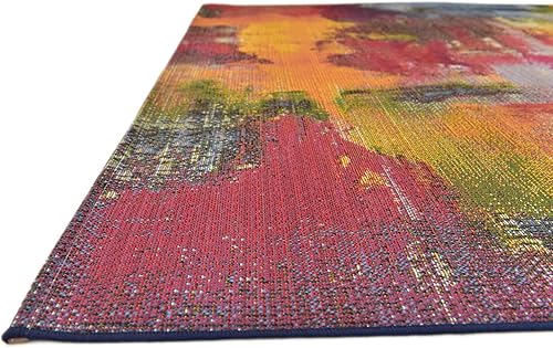 Miniatura 7 de Unique Loom - Alfombra colección de círculos abstractos, de transición para interiores y exteriores, beige, Polipropileno