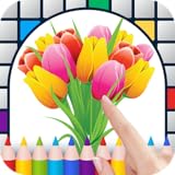 Tulips Color by Number - Free Pixel Art Game - Coloring Book Pages - Happy, Creative & Relaxing - Paint & Crayon Palette - Zoom in & Tap to Color - Share Creations with...