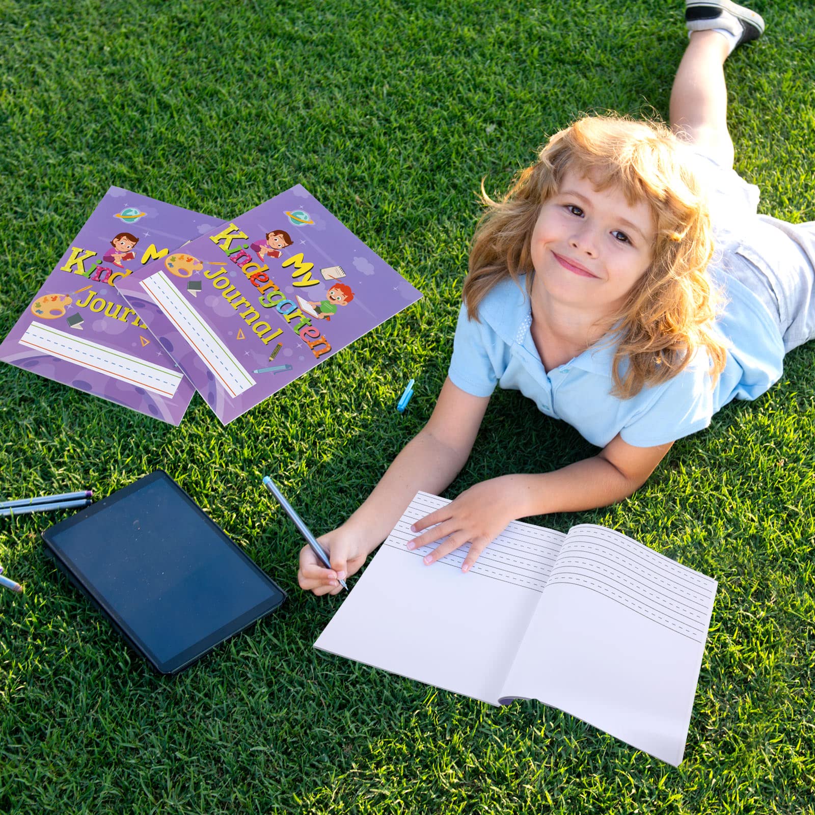 Teling Diario primario per bambini scuola materna composizione primaria quaderno per bambini quaderni di carta per i gradi K-2, 25,4 x 20,3 cm, 64 pagine per ogni pezzo (48 pezzi)