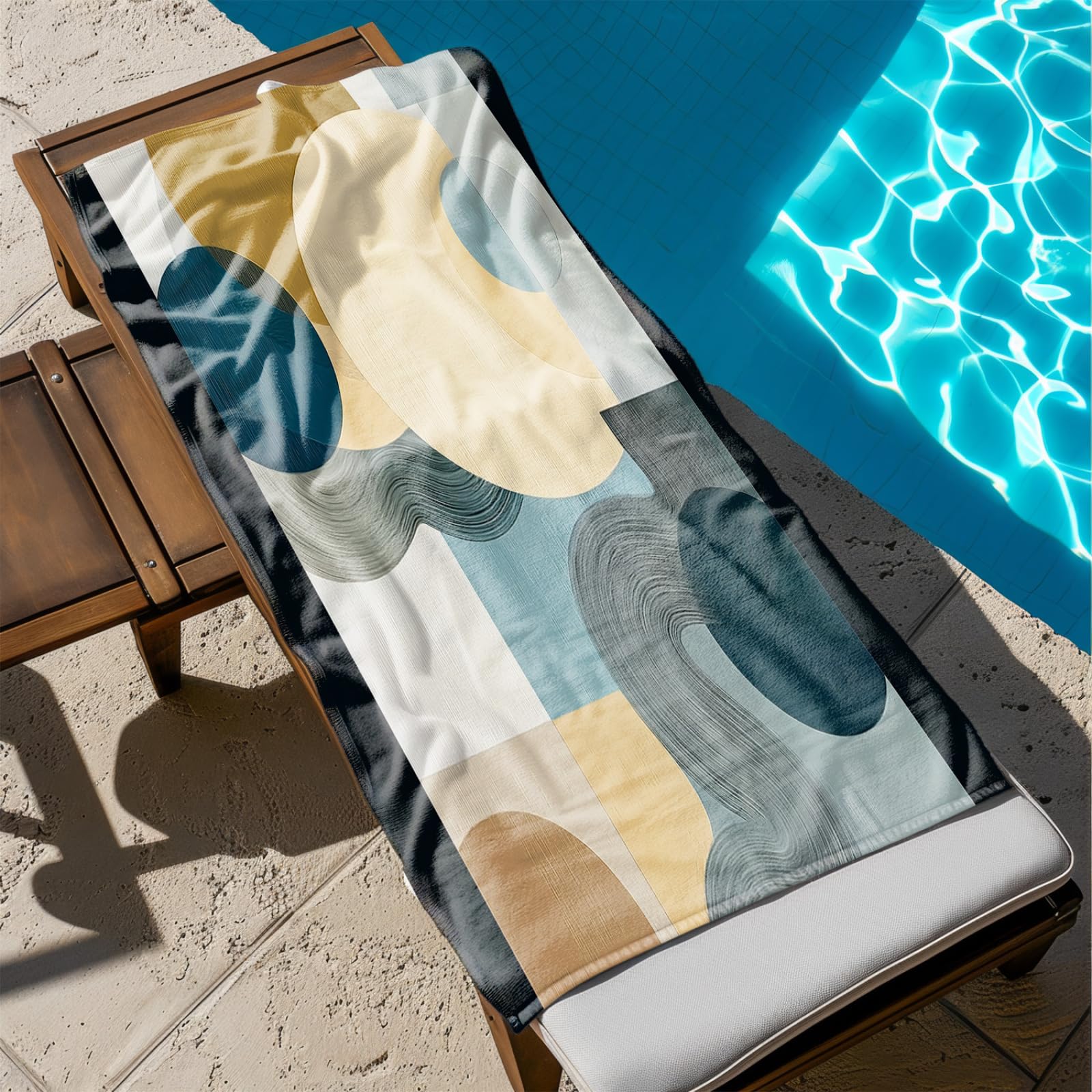 Telo Mare Microfibra Grande 200X200 Marrone Arte Astratta Telo da Mare Matrimoniale Xxl,Ad Asciugatura Rapida, Telo Bagno Senza Sabbia,Spiaggia, Campeggio, Escursionismo, Picnic
