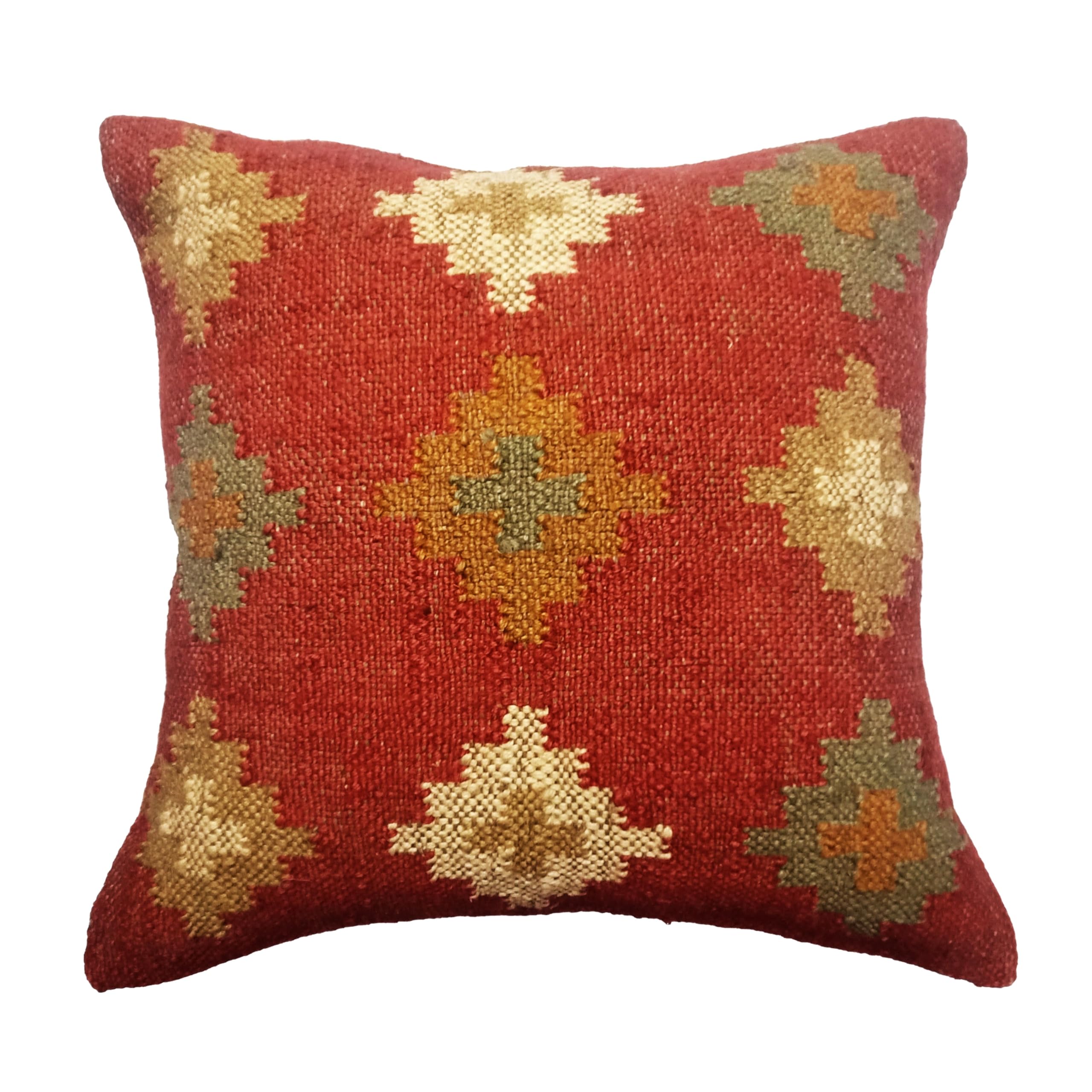 Coussin de sol kelim en jute pour un salon bohème et chaleureux