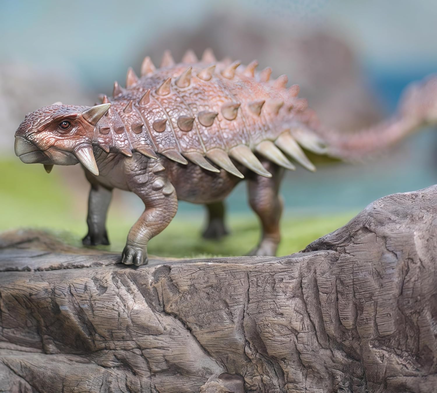 Gemini&Genius Ankylosaurus Action Figure Toy, Saichania Dinosaur Model Toy, Beautiful and Accurate Sculptures of Dino Toy Figure, Collection, Display & Play for Kids Dino Lover