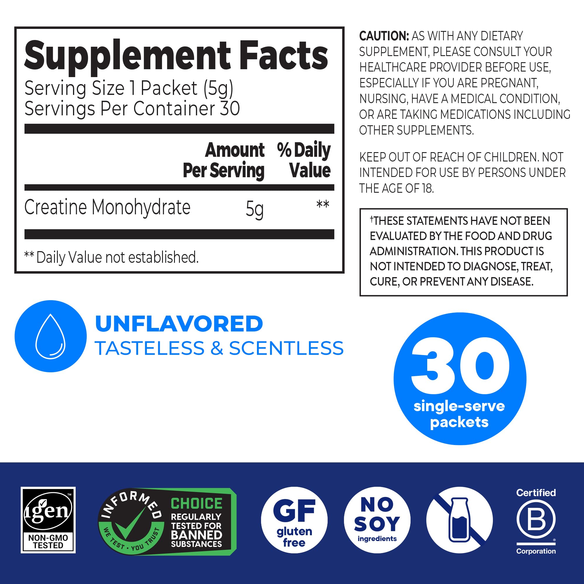 Orgain 5g Creatine Monohydrate Micronized Powder, Unflavored, 30 Sticks — Amazon image 2
