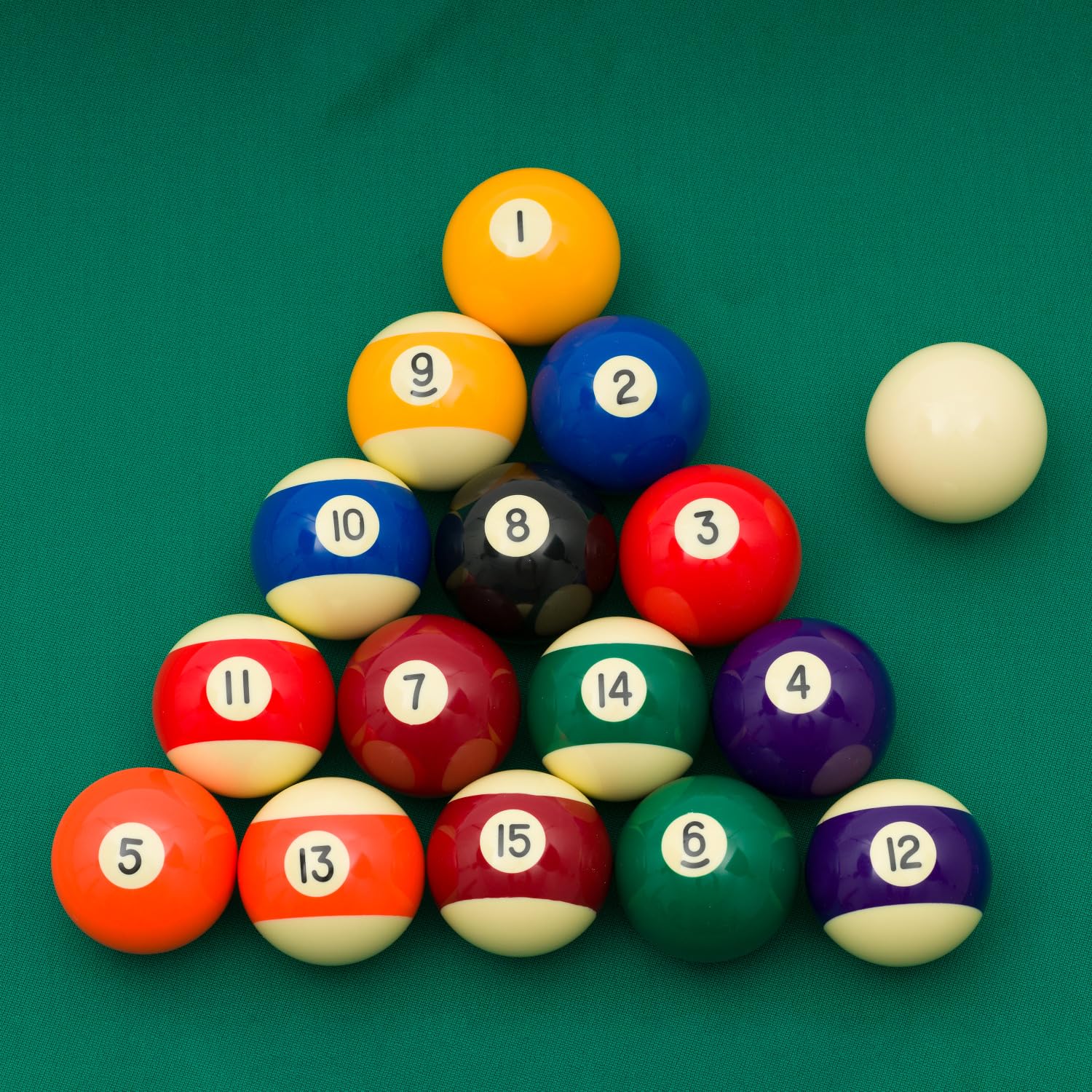 Sportime Automaten Hoffmann Billardkugeln Set Pool | Satz mit 16 polierten u. geschliffenen Poolbillard Kugeln mit eingefrästen Zahlen | In Vier Größen: ø 38 mm, ø 48 mm, ø 54 mm, ø 57,2 mm
