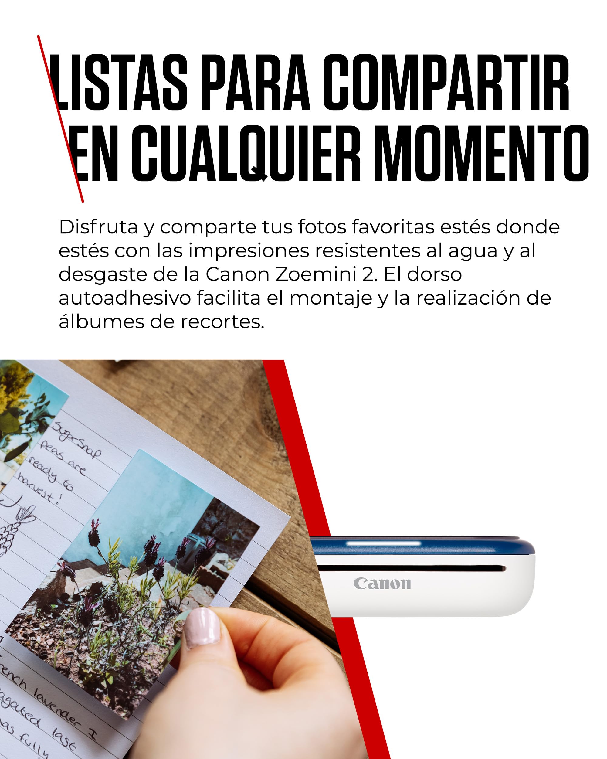 Canon Kit Zoemini 2 Impresora fotográfica + Papel fotográfico Zink 20 Piezas + Papel ZP-2030 (20 Hojas) + 10 Pegatinas Circulares (para Smartphone, USB C, Bluetooth, impresión móvil) Azul Marino