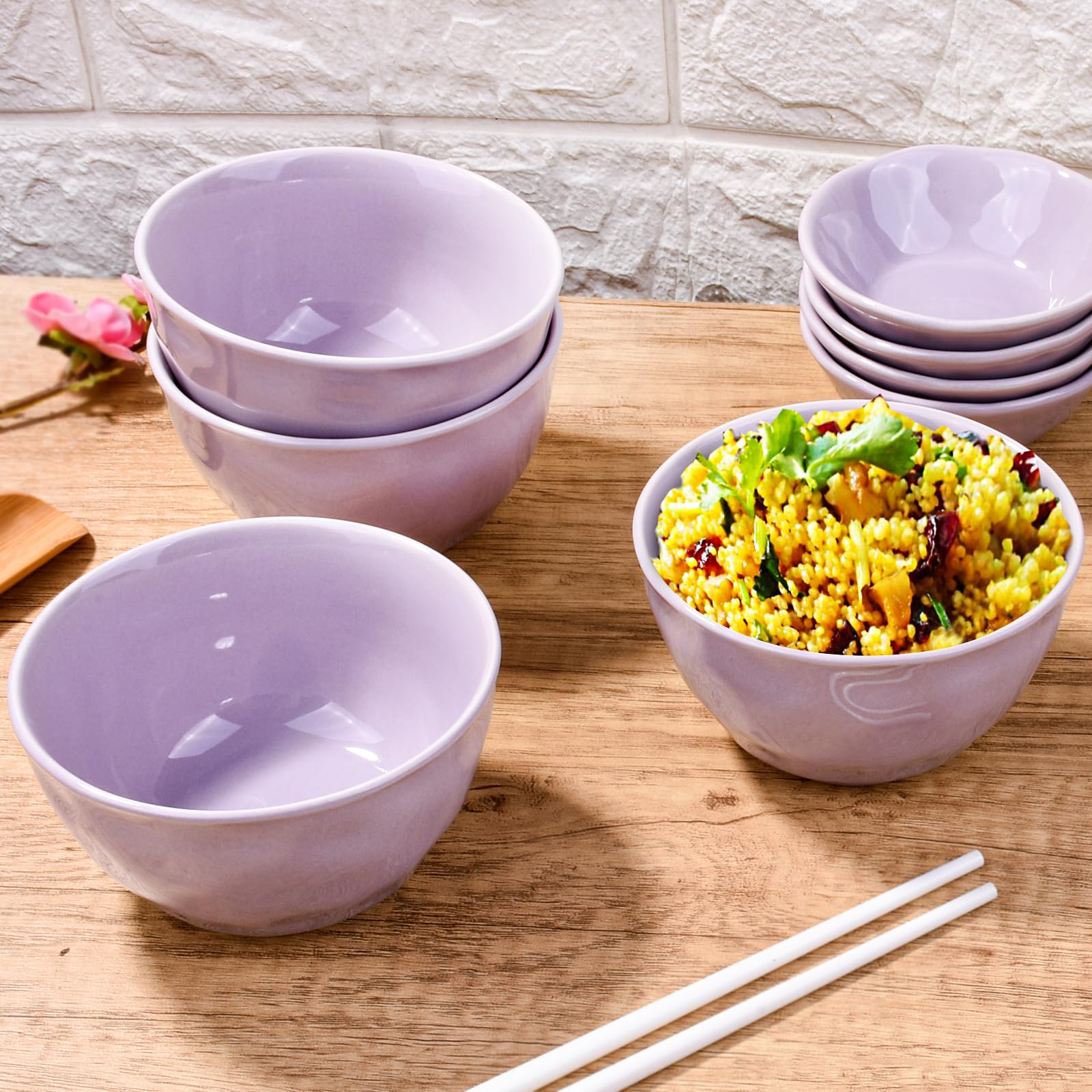 Amazon.com: BOSILI Ceramic Rice Bowl Set of 4 Microwave and
