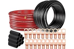 4 Gauge Battery Cable - 50ft Car Amplifier Power & Ground Cable Kit