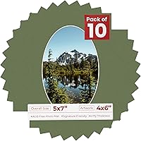 Vista 123 de Tapete de 5 x 7 para fotos de 4 x 6 pulgadas, con apertura de tablero ovalado verde Honeydew precortado, sin ácidos, mate para proteger tus