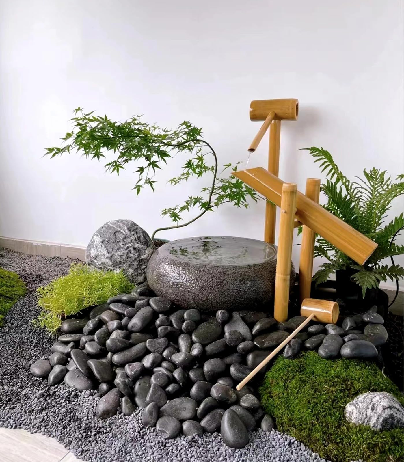 Fontana Da Giardino A Forma Di Bambù – 2 Pezzi, 15 Cm, Per Terrazzo E Acquario, Stile Zen Decorativo