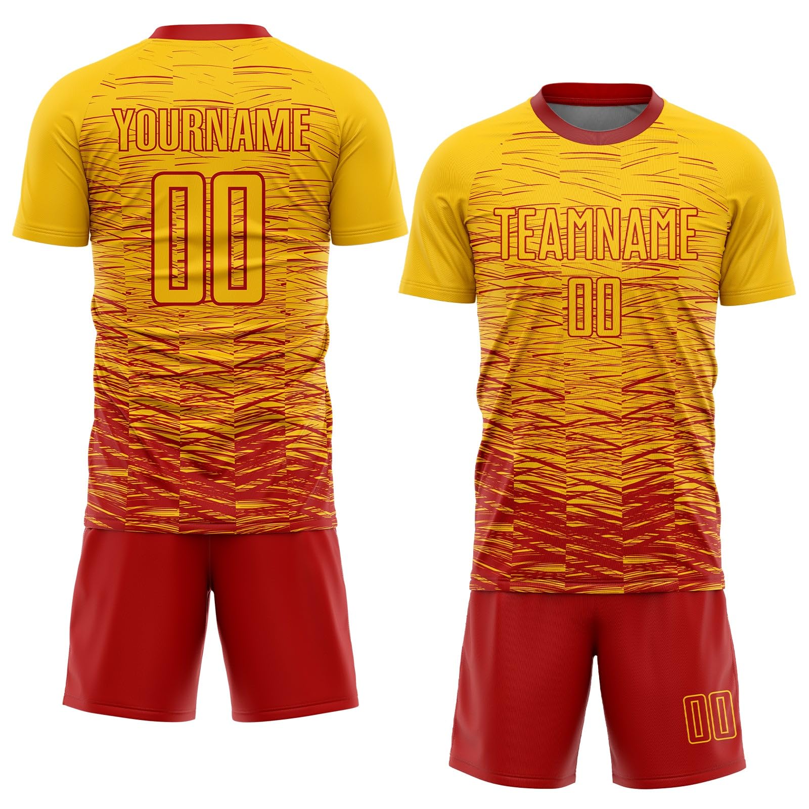 Custom Soccer Jerseys for Men Women Youth Kids, Yellow Red Personalized Soccer Jersey Printed Name Number Logo Mens Clothing