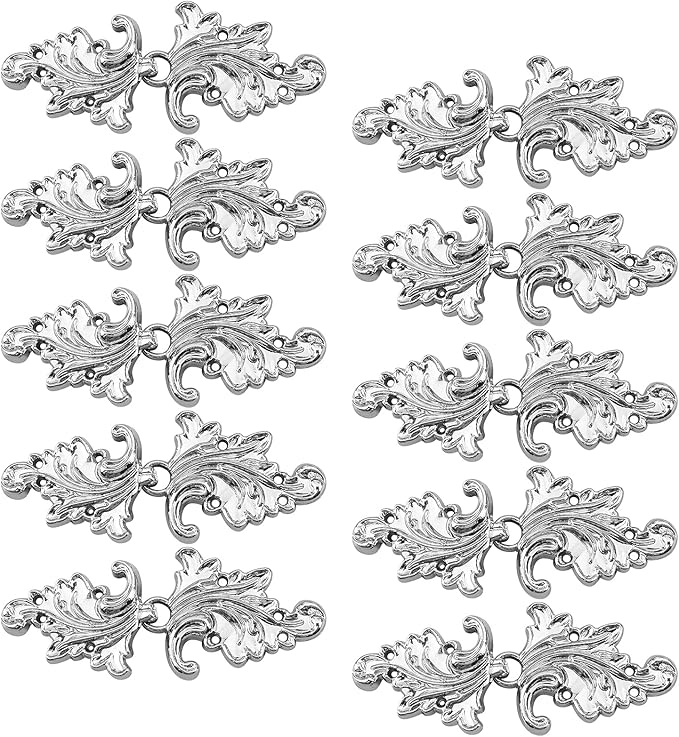 CRAFFANCY Cloak Fasteners, 10 Pairs Vintage Cloak Hook and Eye Sew On