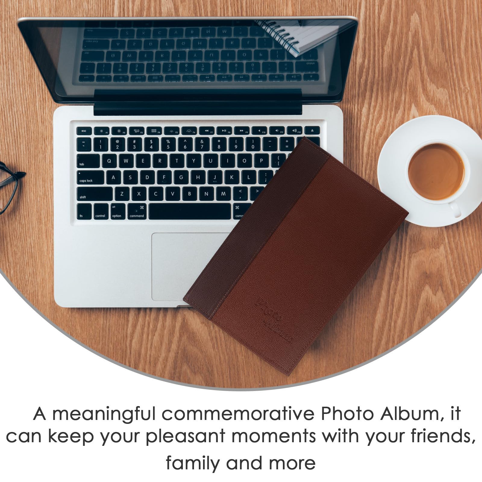 Hemobllo Álbum de Fotos PU Leather A6 con Fundas para Postales DIY