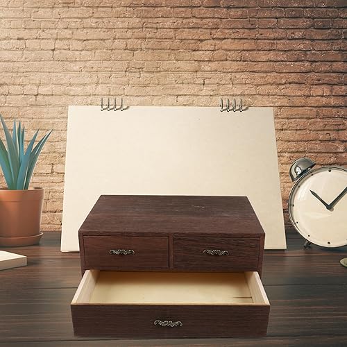 Miniatura 4 de DECHOUS Caja de almacenamiento con cajones de maquillaje, escritorio de oficina, pequeña caja organizadora de té, organizador de escritorio con