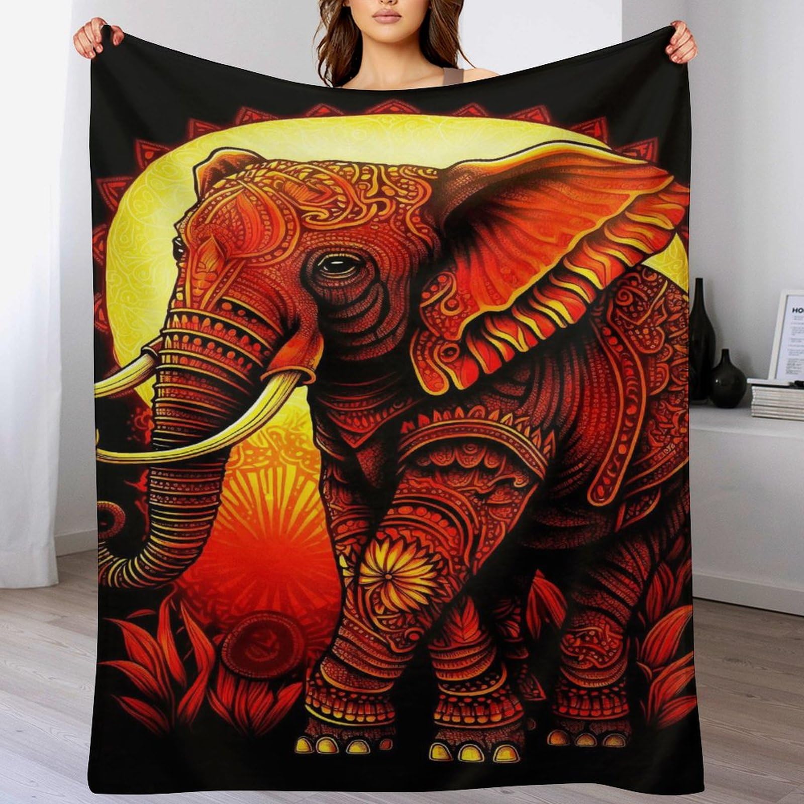 Couverture lourde éléphant idéale pour vos moments de détente sur le canapé
