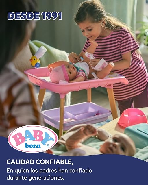 Foto 8 de 8 de BABY born Eva, muñeca bebé con 10 funciones y accesorios, funciona sin pilas, muñeca de 43 cm