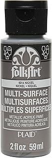 FolkArt Multi-Surface Metallic Paint in Assorted Colors (2 oz), Metallic Nickel