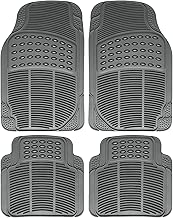 OxGord Universal Fit Front/Rear 4-Piece Full Set Ridged Heavy Duty Rubber Floor Mat - (Gray) - coolthings.us