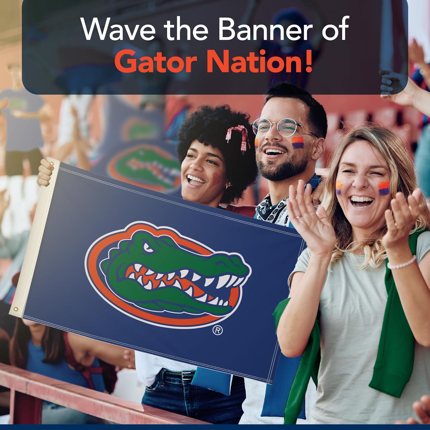 Florida Gators College Sports Printed Flag - NCAA Licensed - Nylon - School Banner (Blue, Orange) (2' x 3') - Image 6
