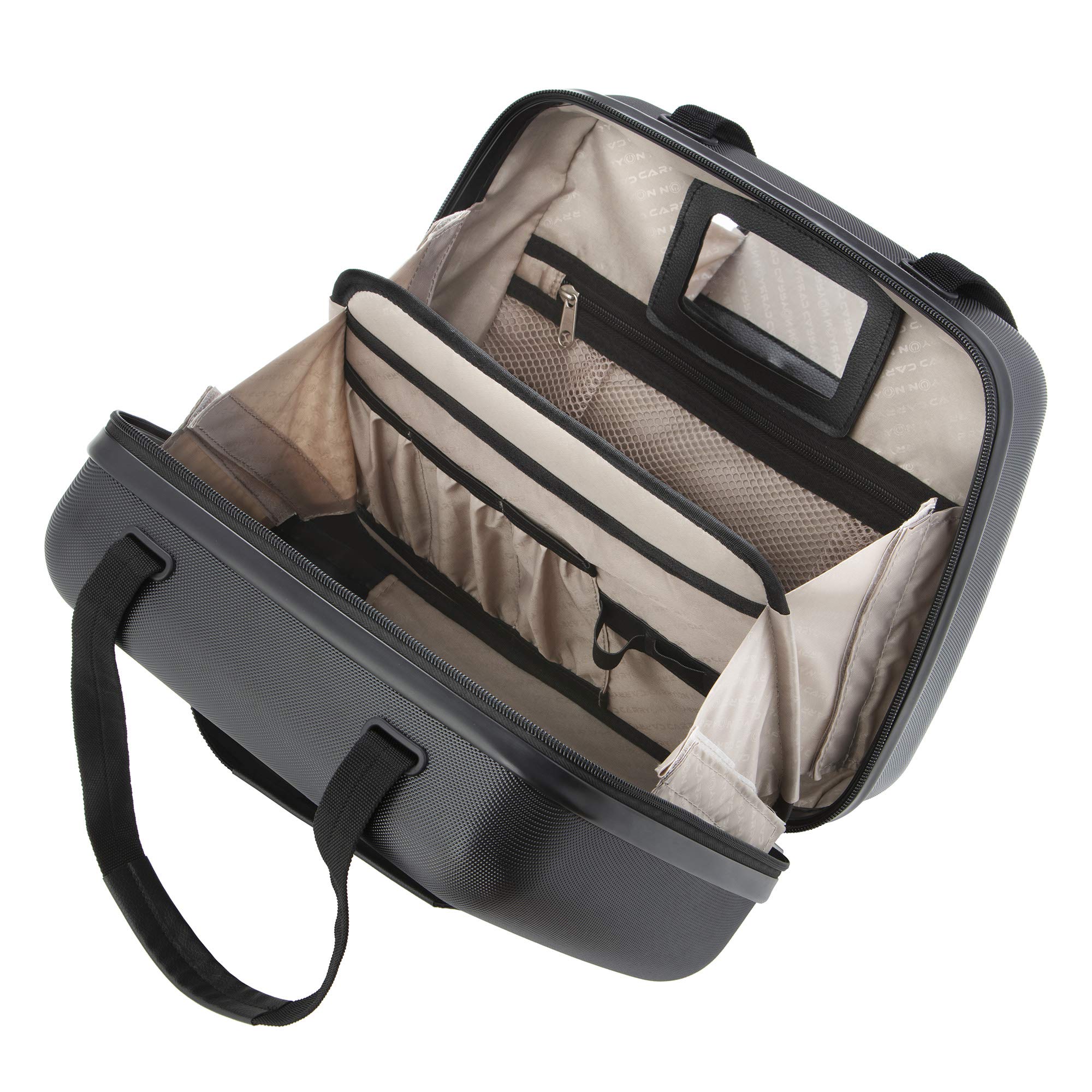 CarryOn Skyhopper kosmetyczka i Bagaż podręczny walizka 55 cm (Czarny, Walizka + kosmetyczka)