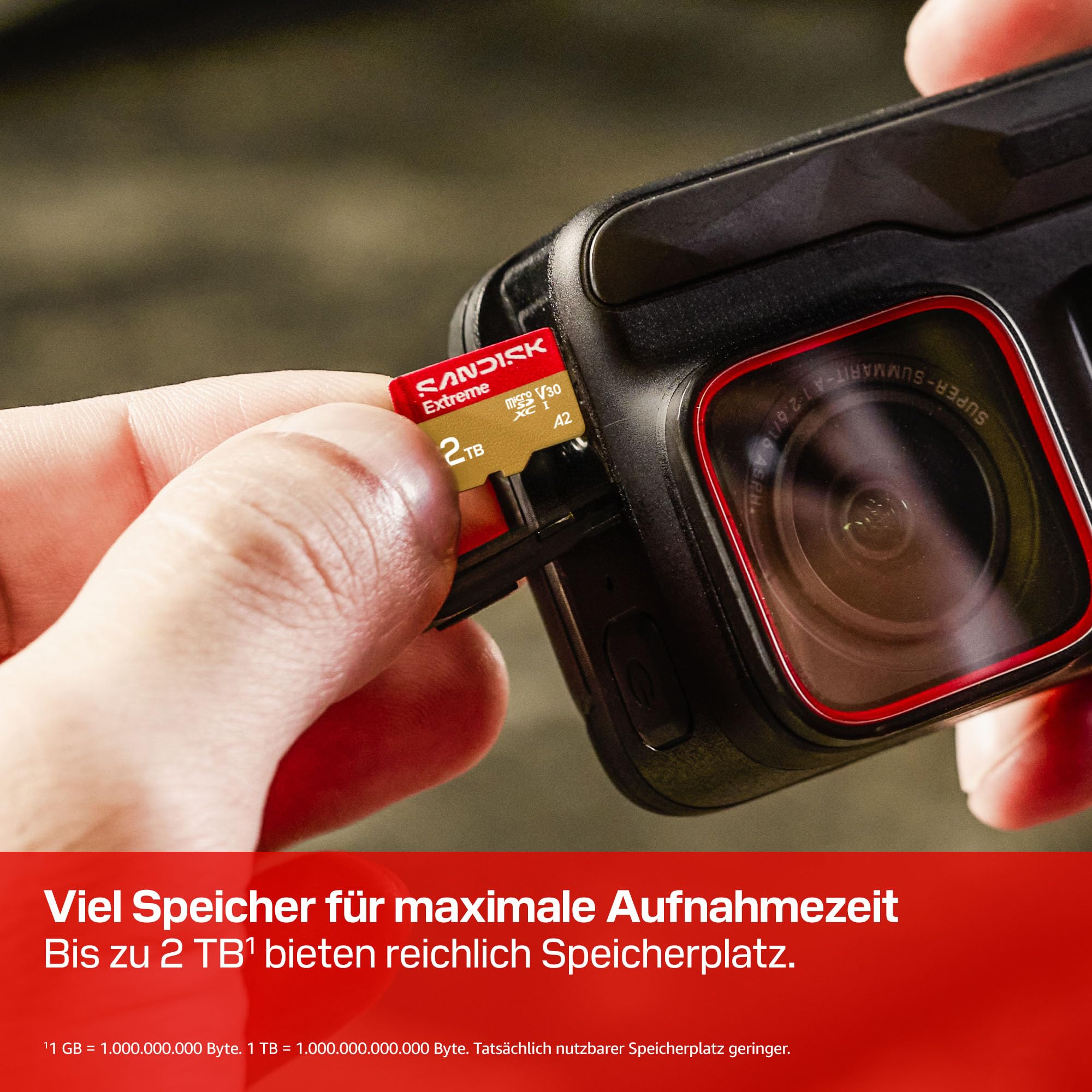 SanDisk Extreme microSDXC UHS-I Speicherkarte 2TB + SD Adapter, (Für Smartphones, Actionkameras oder Drohnen, Übertragung bis zu 240 MB/s, 4K UHD) RescuePRO Deluxe, UHS-I, U3, V30