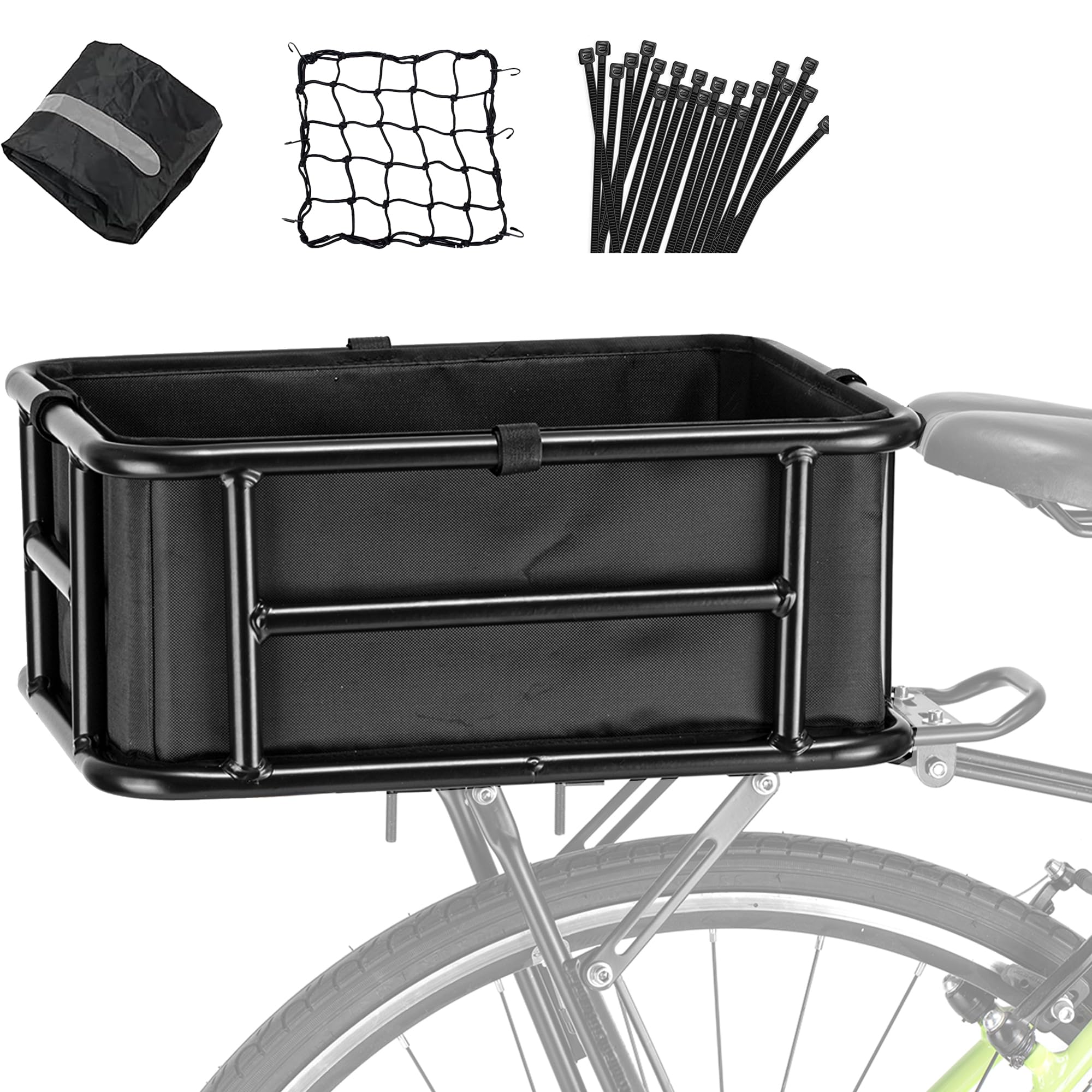 Fahrrad‑Hinterkorb,46 * 33 * 15CM，mit Einlage & Netz
