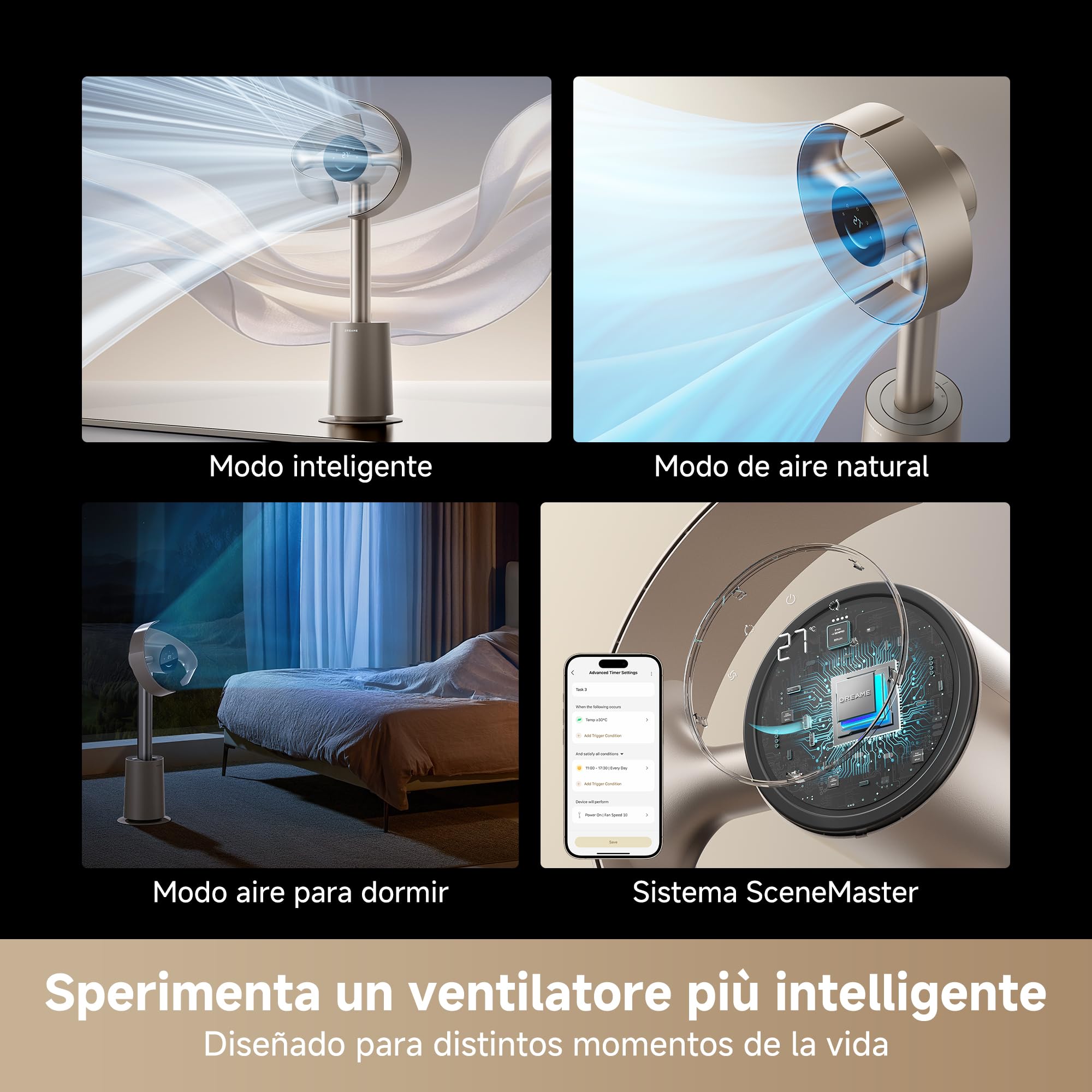 DREAME MF10 Ventilatore senza Pale con Flusso d’Aria a 270°, Circolazione in Tutta la Stanza, Flusso d’Aria che si Adatta alla Temperatura, Sperimenta un Nuovo Tipo di Ventilazione, Filtro Lavabile