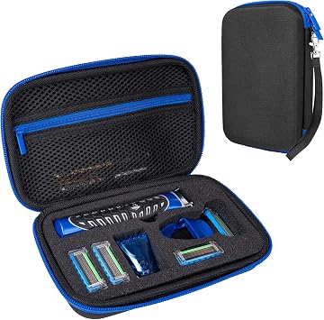 ProCase Hard Travel Case for Man Gillette Styler Beard Trimmer, Father s Day Carrying Storage Bag for Blade Refills, Charging Cord, Hair Clippers Electric Body Shaver Razor Accessories -Black