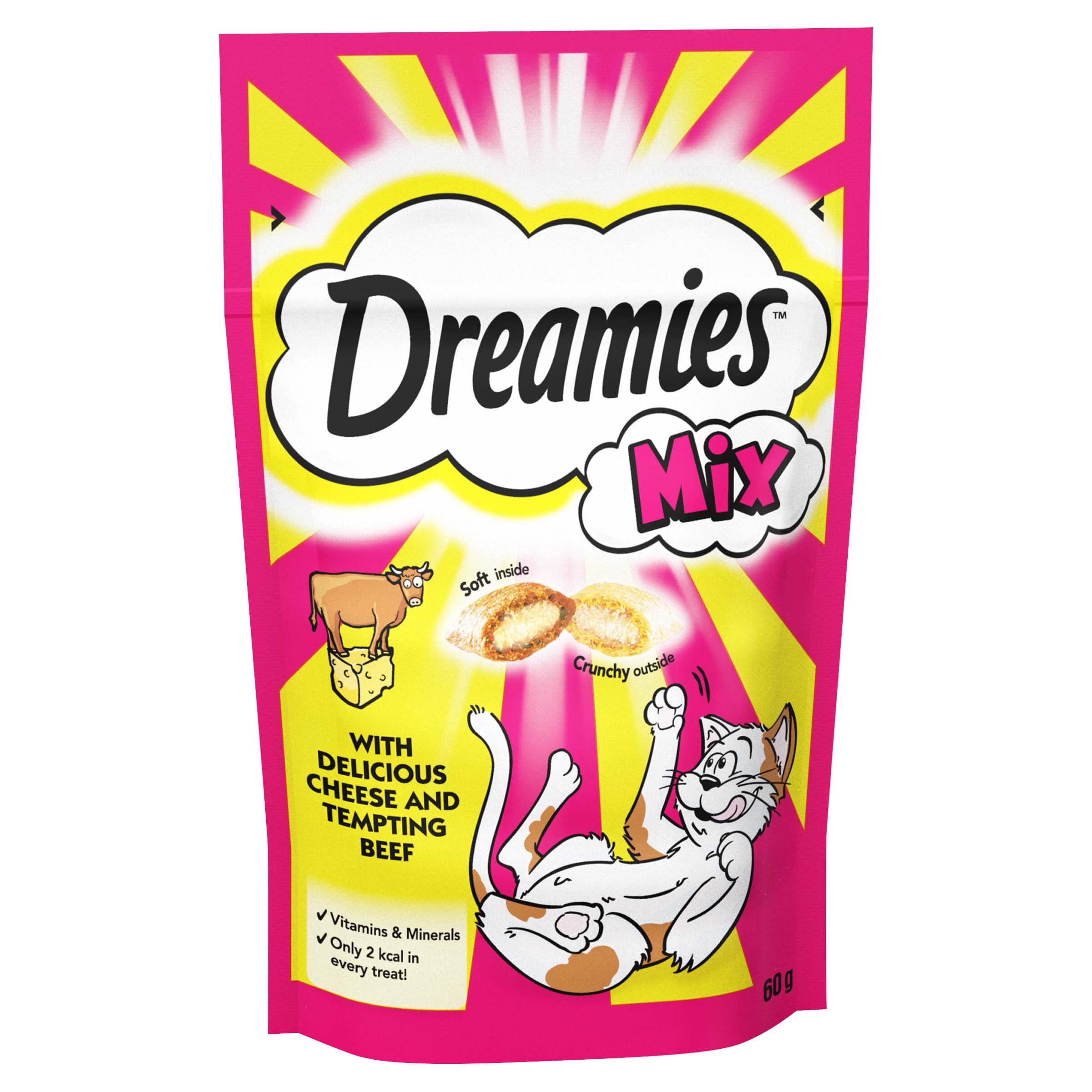 Dreamies Friandises pour chats - Mélange de fromage et de bœuf ( Mix cheese and beef ) - 60g (8 Paquets)