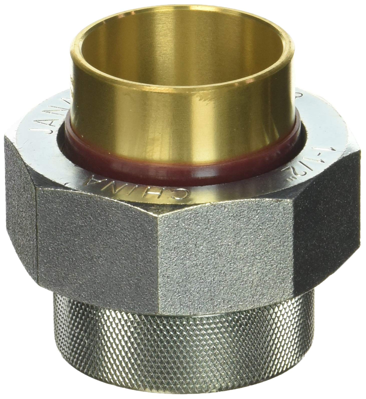 Eastman 1-1/2 Inch FIP x 1-1/2 Inch Sweat Dielectric Union, Steel with Brass Finish, EZ-20509