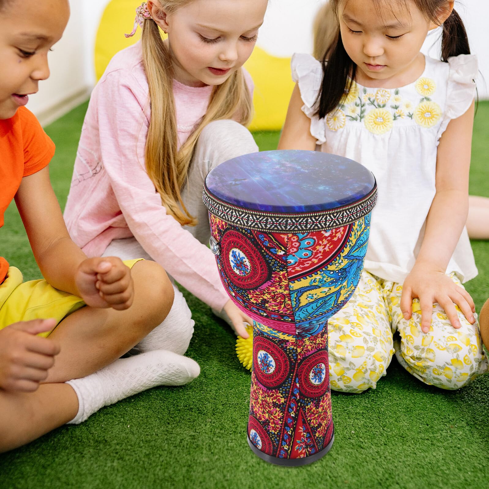 8 Zoll Pvc Djembe Trommel für Anfänger, Leicht und Tragbar | Kinder und Erwachsene, Feine Verarbeitung, Zartes Design, Handliche Form für Unterwegs