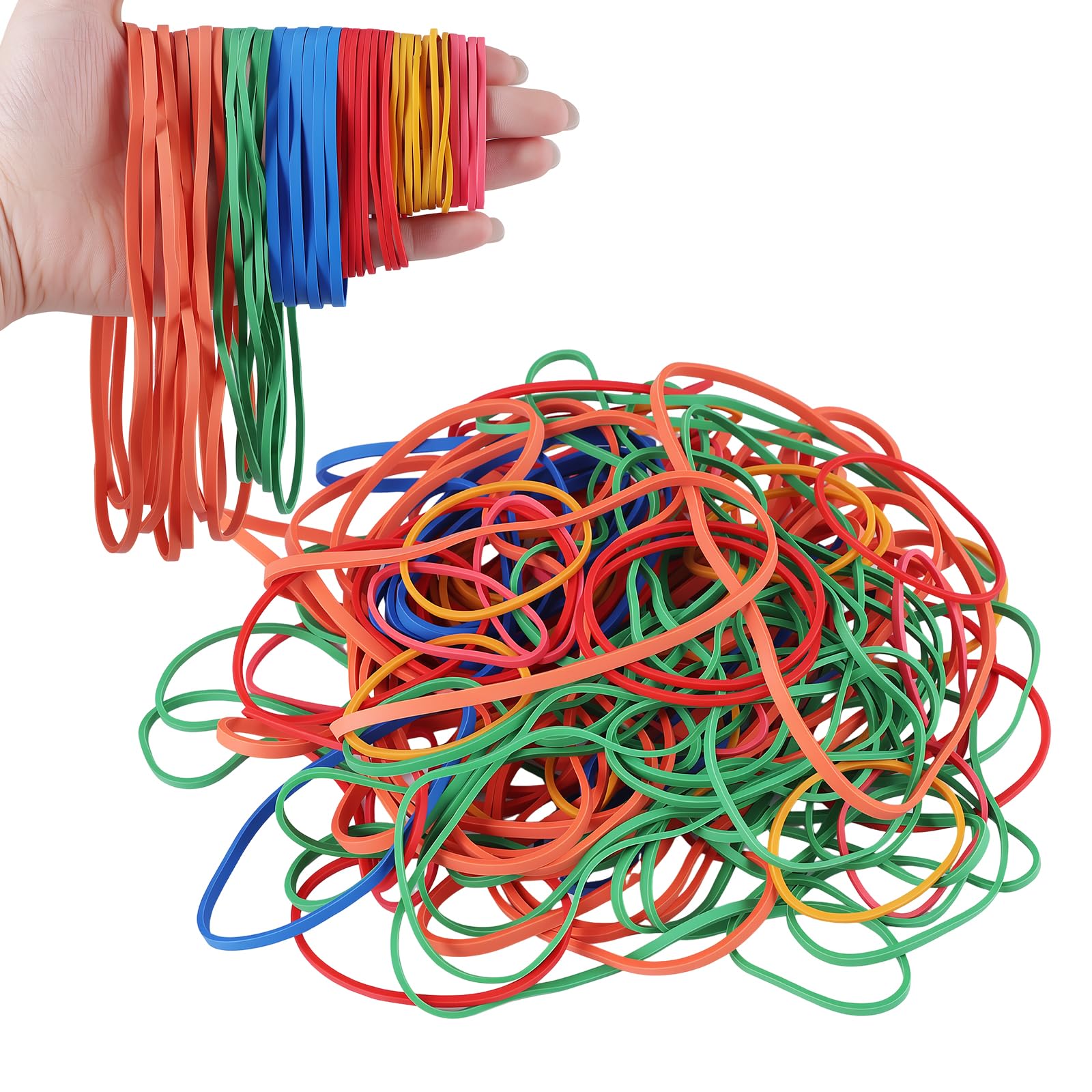 Thboxes 240pcs Elastic Bands Assorted 6 Sizes Colorful Strong Thick Elastic Rubber Bands Set for Home School Office Bank Supplies 55mm 63mm 83mm 90mm 155mm 180mm